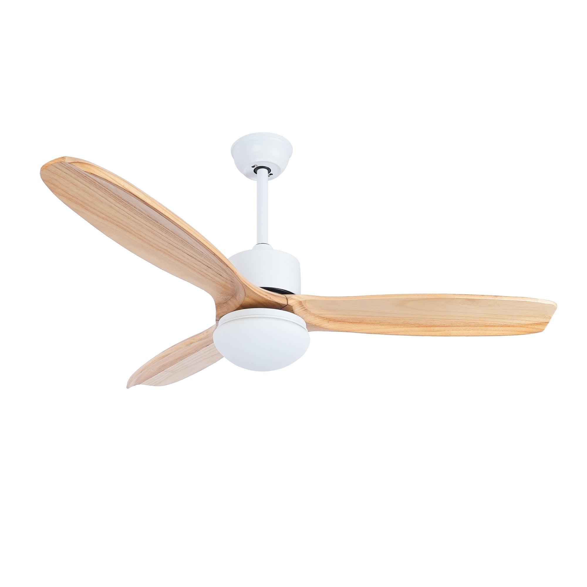 Modern Wooden Blade Ceiling Fan with Light