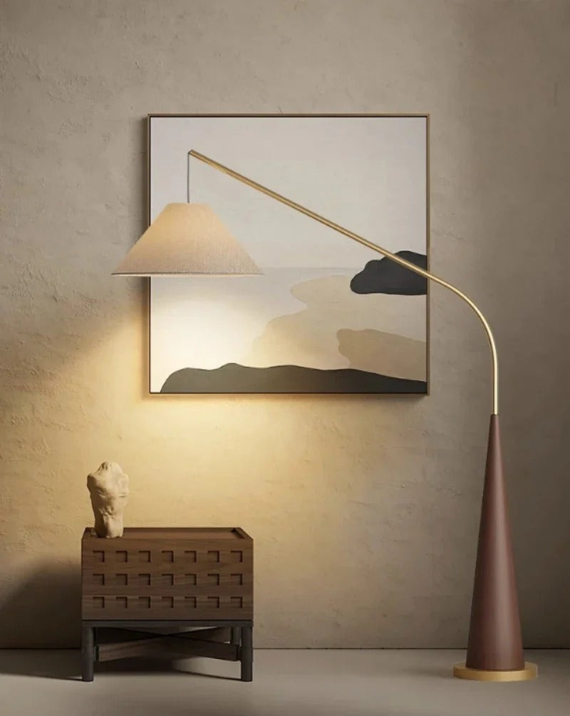 Modern Arc Floor Lamp with Linen Shade