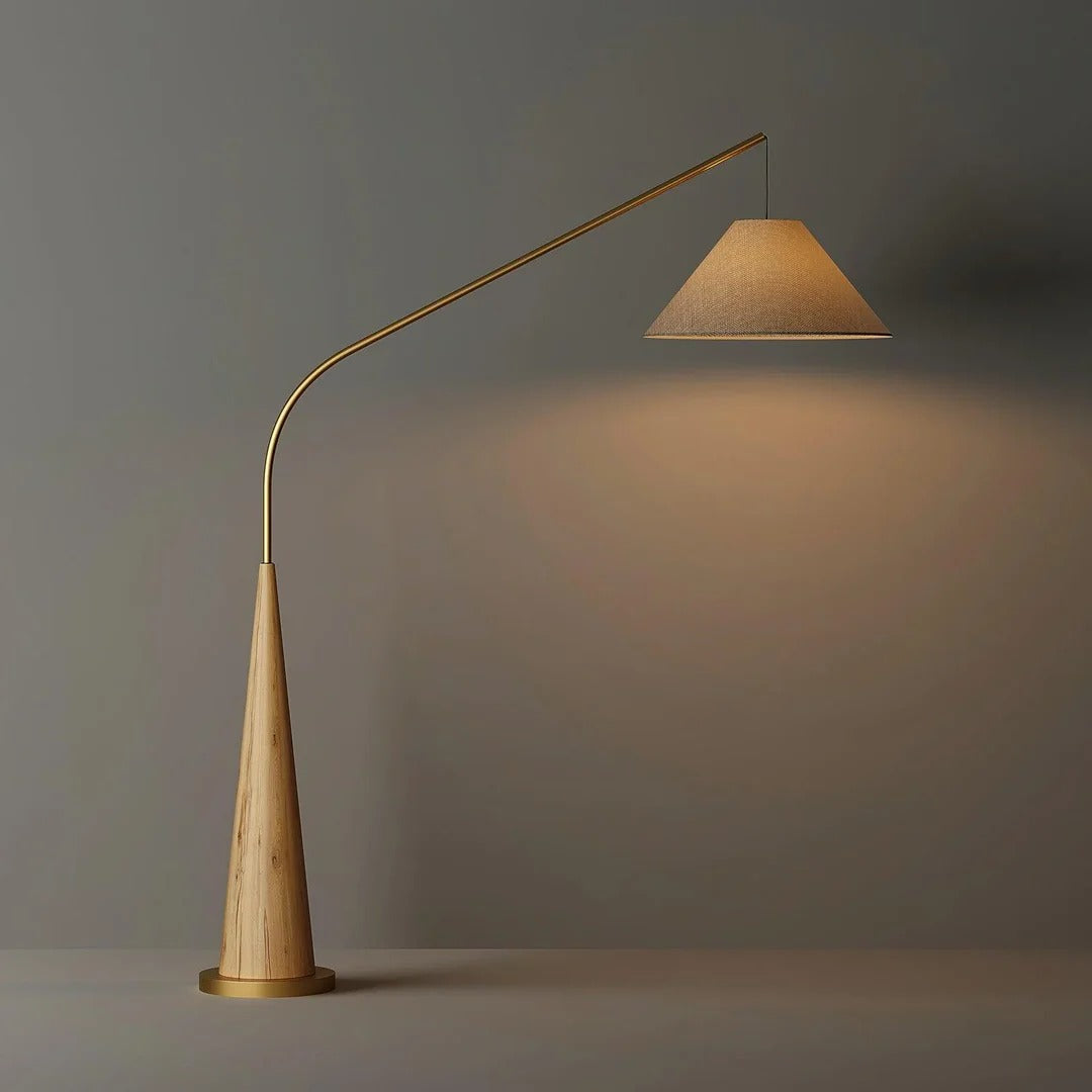 Modern Arc Floor Lamp with Linen Shade