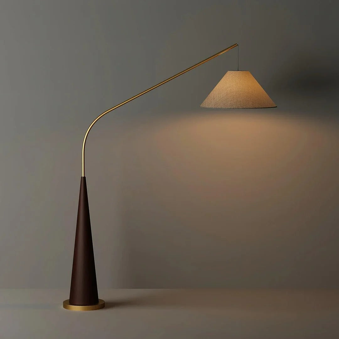 Modern Arc Floor Lamp with Linen Shade