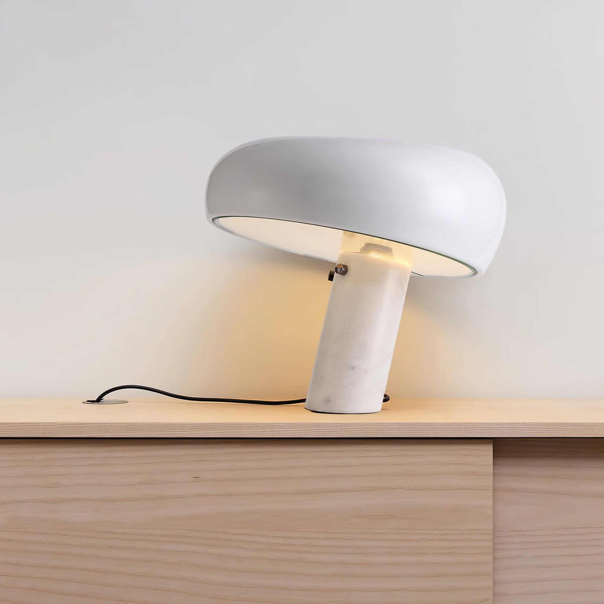 Minimalist Cylindrical Table Lamp with Dome Shade
