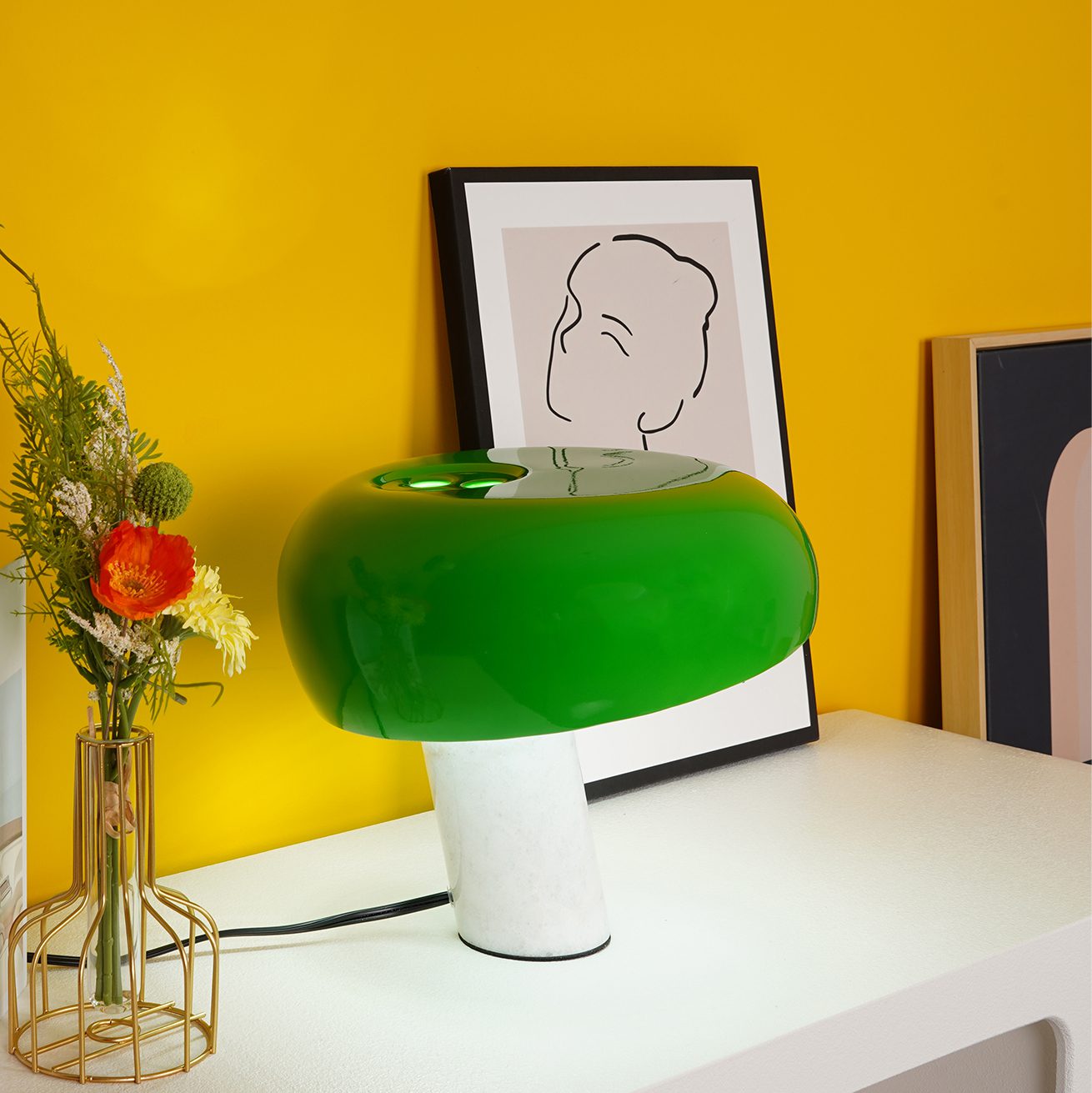 Minimalist Cylindrical Table Lamp with Dome Shade