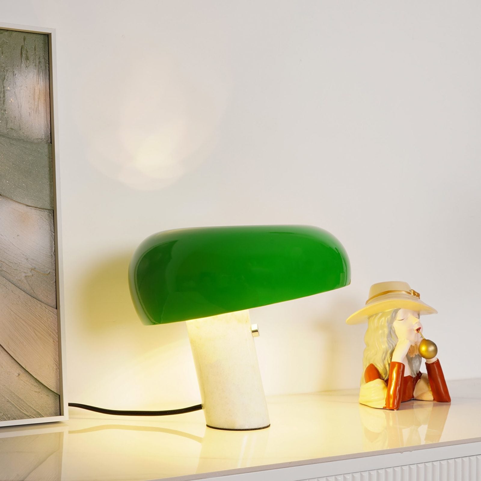 Minimalist Cylindrical Table Lamp with Dome Shade