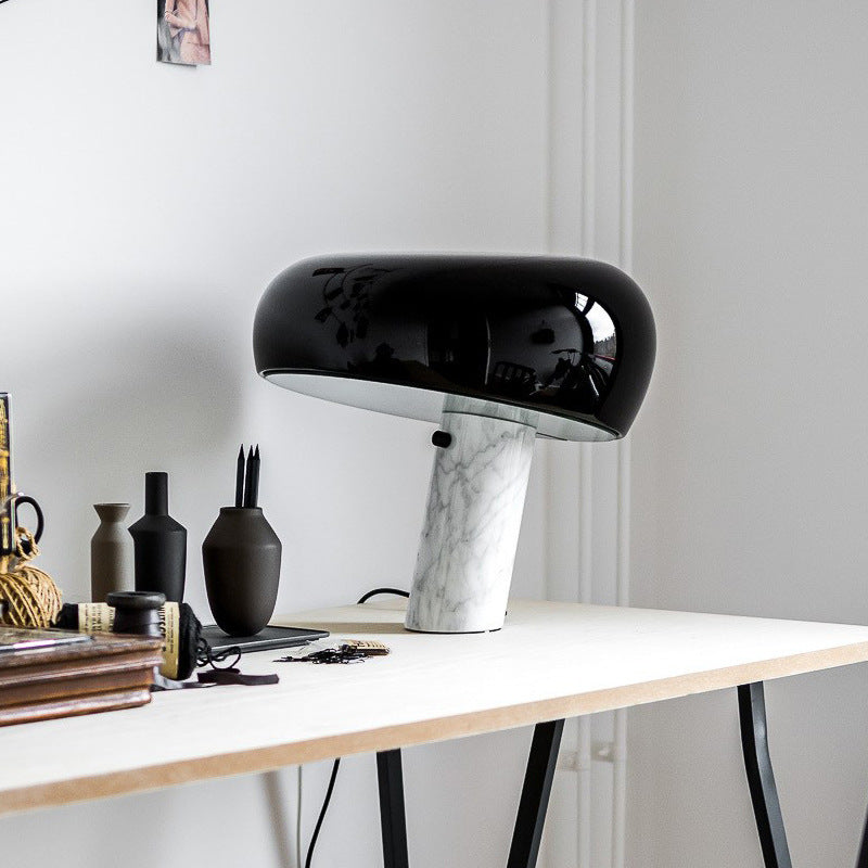 Minimalist Cylindrical Table Lamp with Dome Shade
