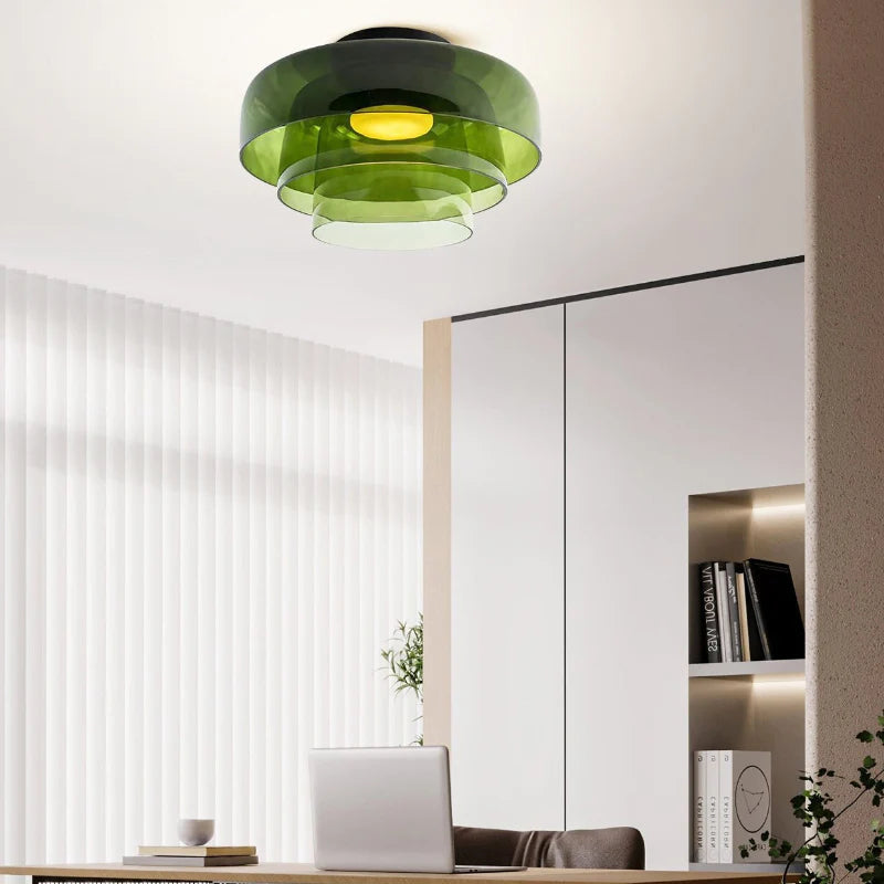 Modern Nordic Glass Ceiling Light – Multi-Layer Design