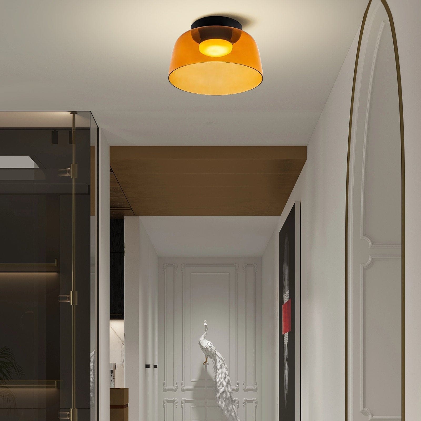 Modern Nordic Glass Ceiling Light – Multi-Layer Design