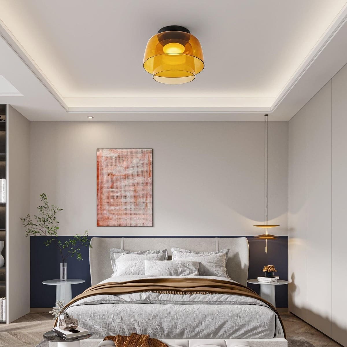Modern Nordic Glass Ceiling Light – Multi-Layer Design