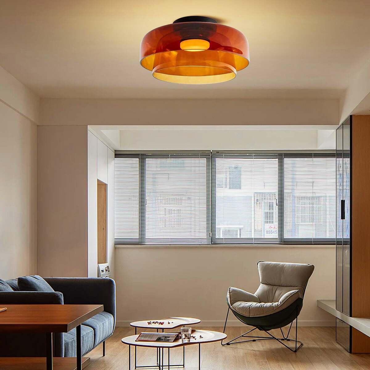 Modern Nordic Glass Ceiling Light – Multi-Layer Design