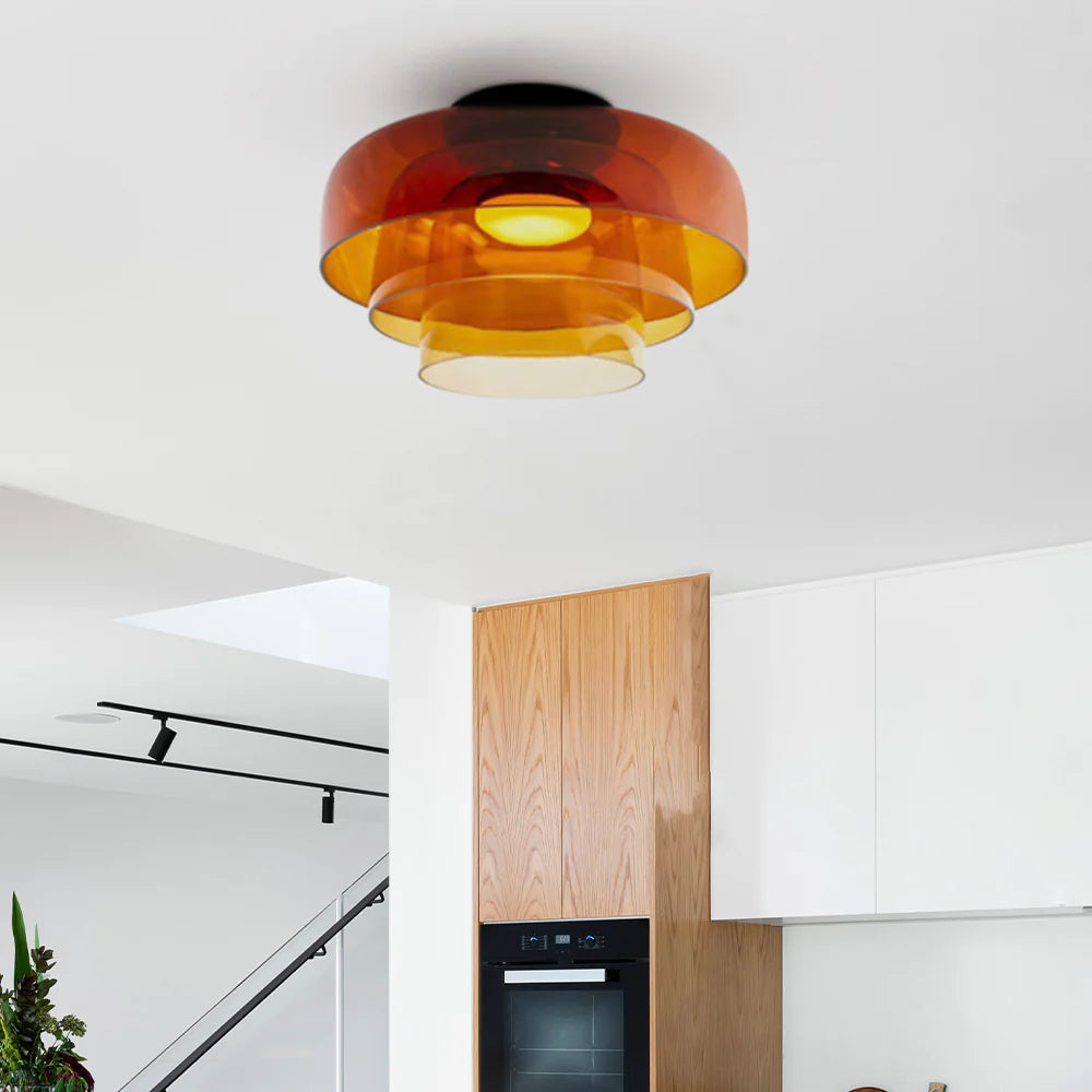 Modern Nordic Glass Ceiling Light – Multi-Layer Design