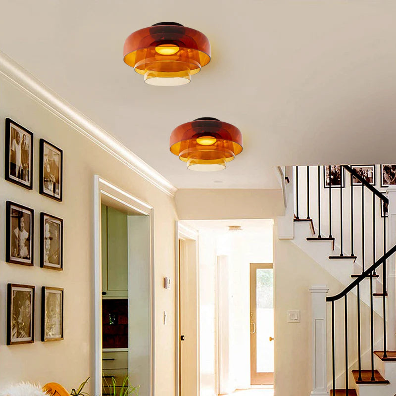 Modern Nordic Glass Ceiling Light – Multi-Layer Design