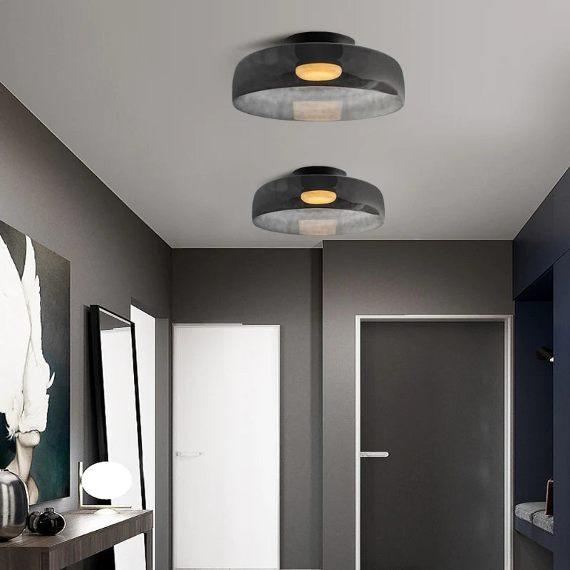 Modern Nordic Glass Ceiling Light – Multi-Layer Design