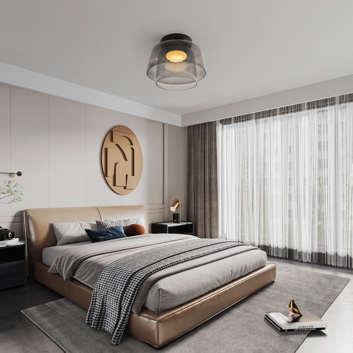 Modern Nordic Glass Ceiling Light – Multi-Layer Design