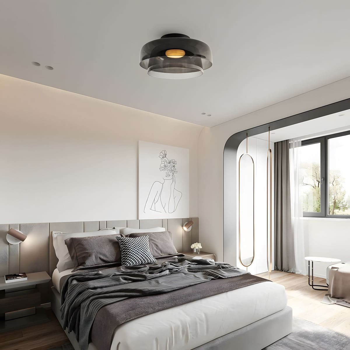 Modern Nordic Glass Ceiling Light – Multi-Layer Design