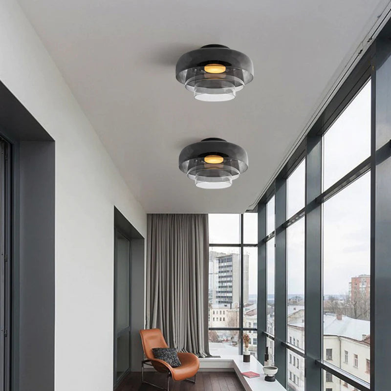 Modern Nordic Glass Ceiling Light – Multi-Layer Design