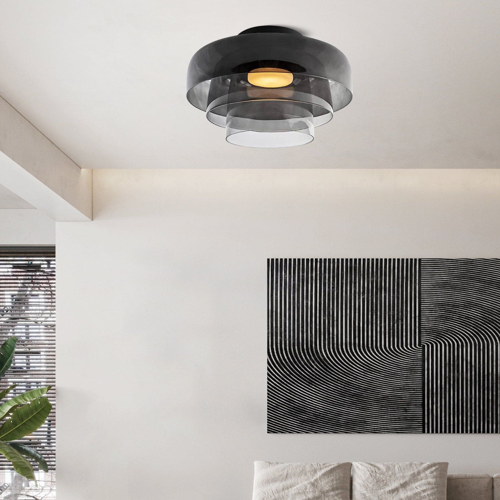 Modern Nordic Glass Ceiling Light – Multi-Layer Design
