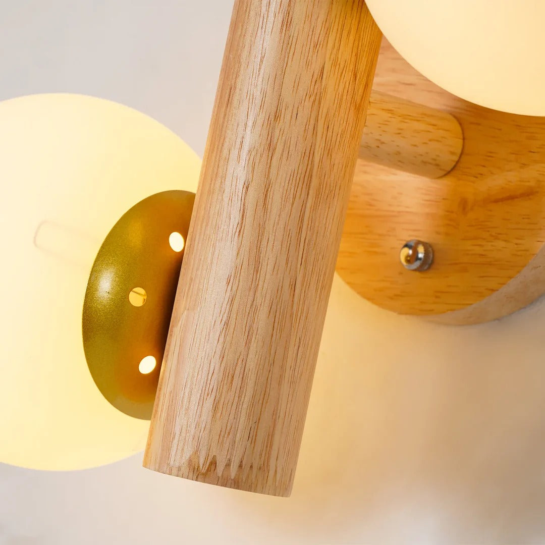 Modern Oak Double Ball Light