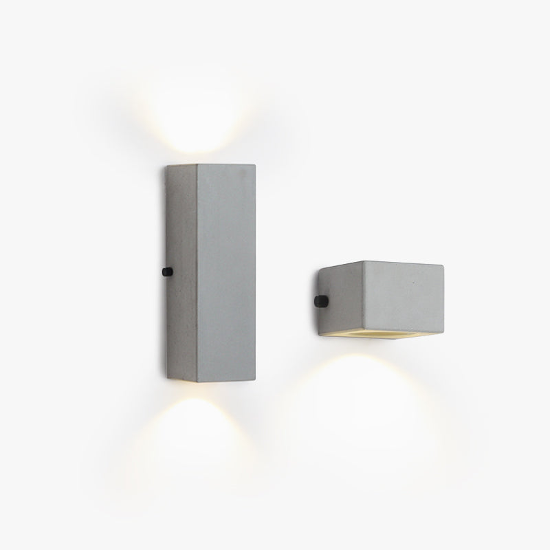 Modern Outdoor Wall Sconce – Light Grey, Small or Medium Size, LED