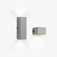 Modern Outdoor Wall Sconce – Light Grey, Small or Medium Size, LED