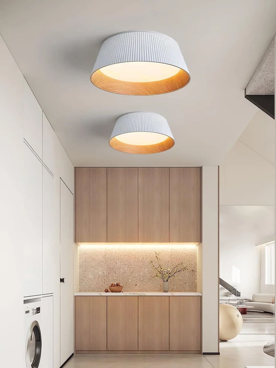 Modern Ribbed Ceiling Light Fixture