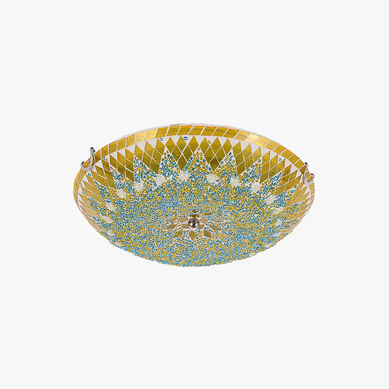 Mosaic Glass Ceiling Light – Vibrant Mediterranean Style