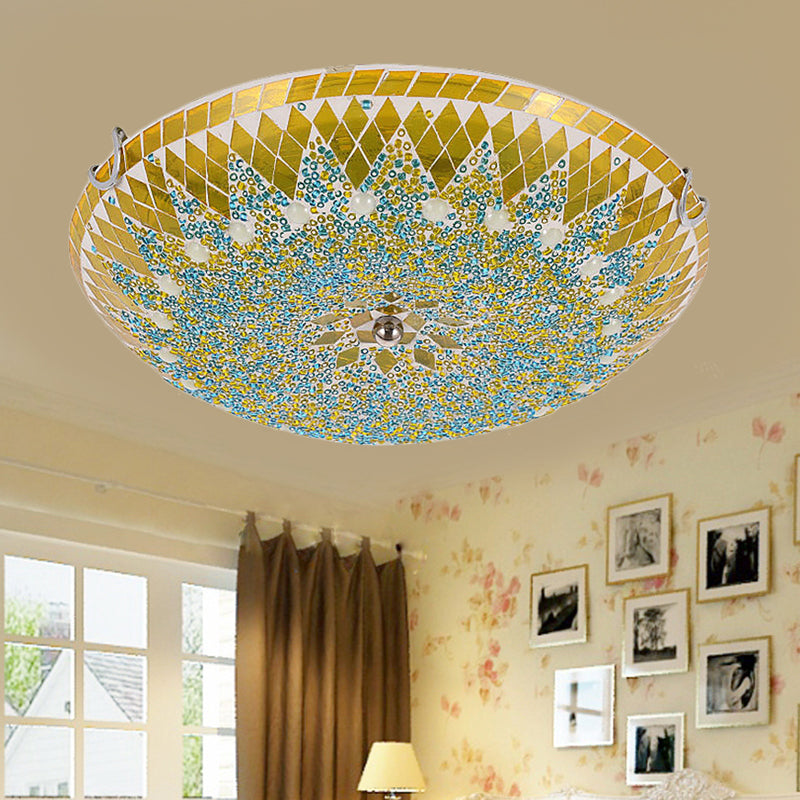 Mosaic Glass Ceiling Light – Vibrant Mediterranean Style