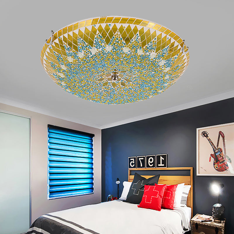 Mosaic Glass Ceiling Light – Vibrant Mediterranean Style