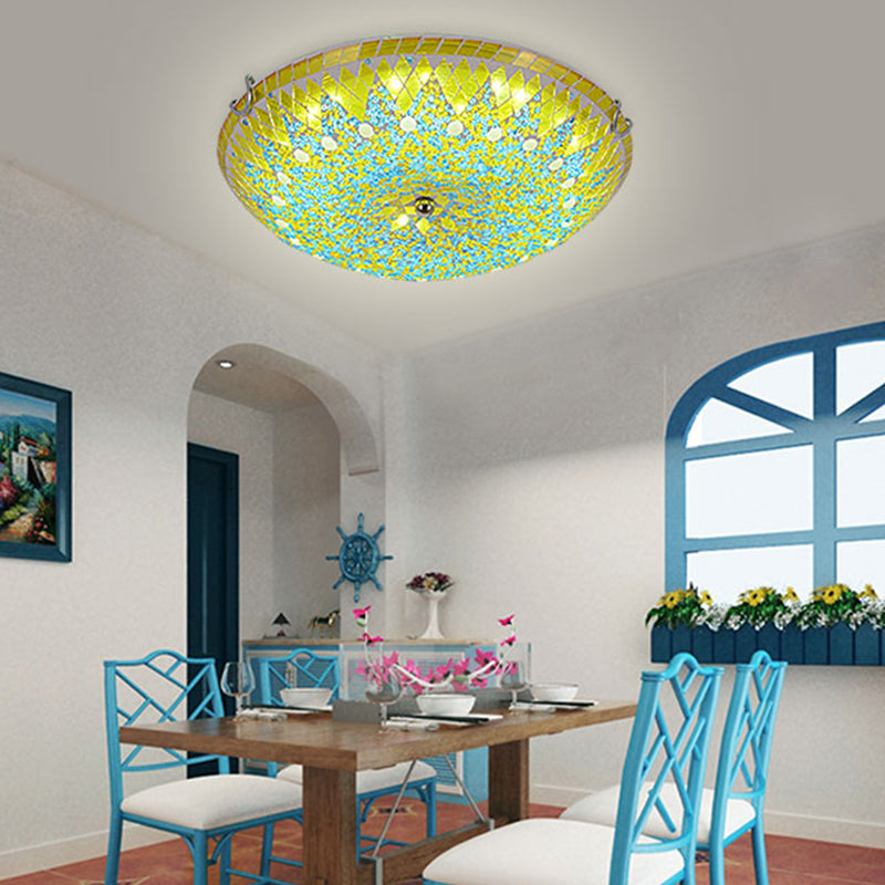 Mosaic Glass Ceiling Light – Vibrant Mediterranean Style