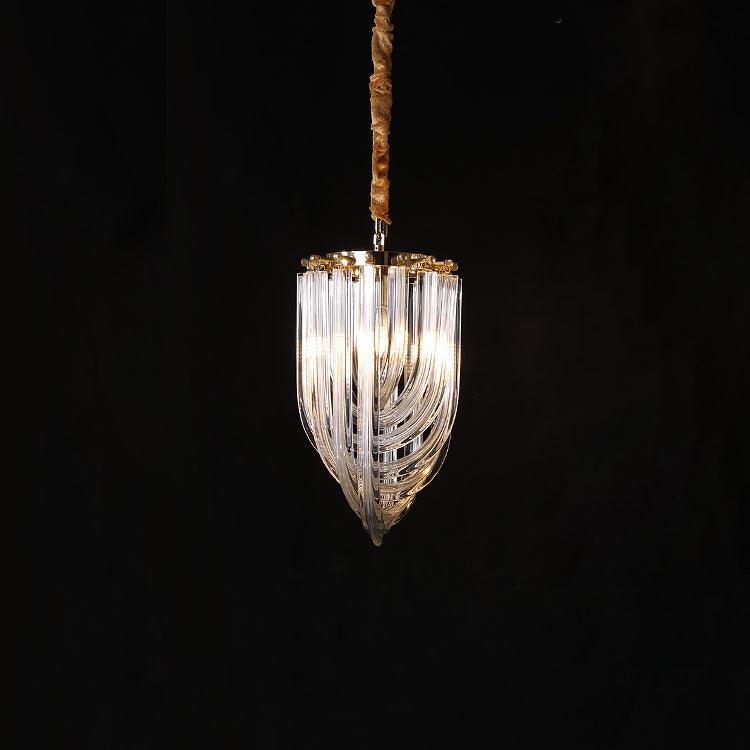 Murano Glass Chandelier – Opulent Refractive Curved Design