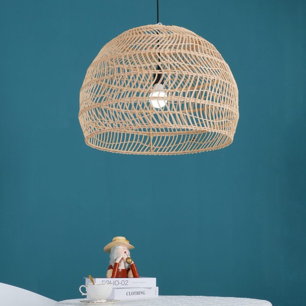 Natural Rattan Hanging Light – Boho Chic Design