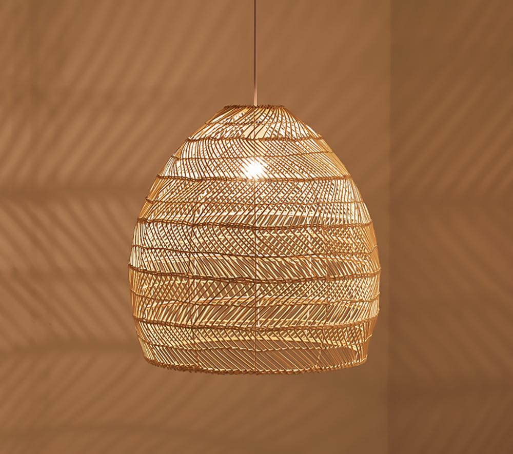 Natural Rattan Hanging Light – Boho Chic Design