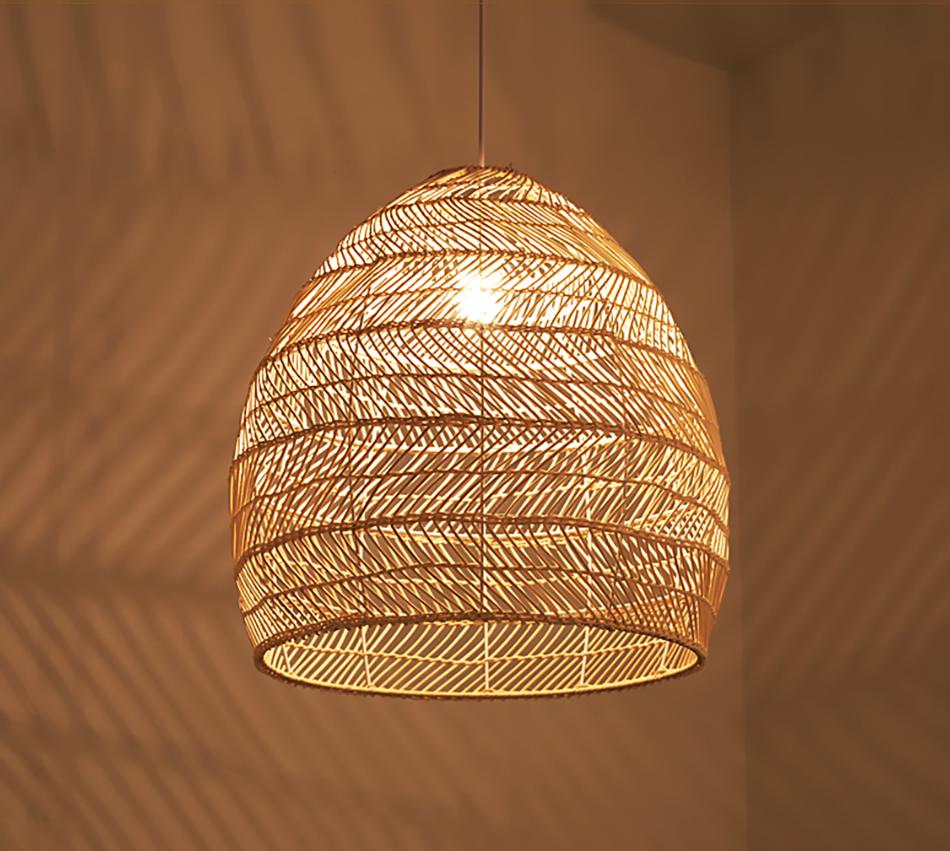 Natural Rattan Hanging Light – Boho Chic Design