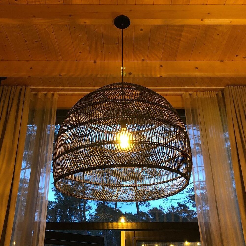 Natural Rattan Hanging Light – Boho Chic Design