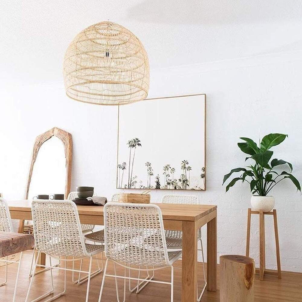 Natural Rattan Hanging Light – Boho Chic Design