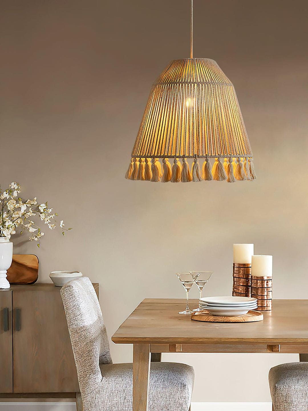 Natural Tassel Pendant Light for Stylish Decor