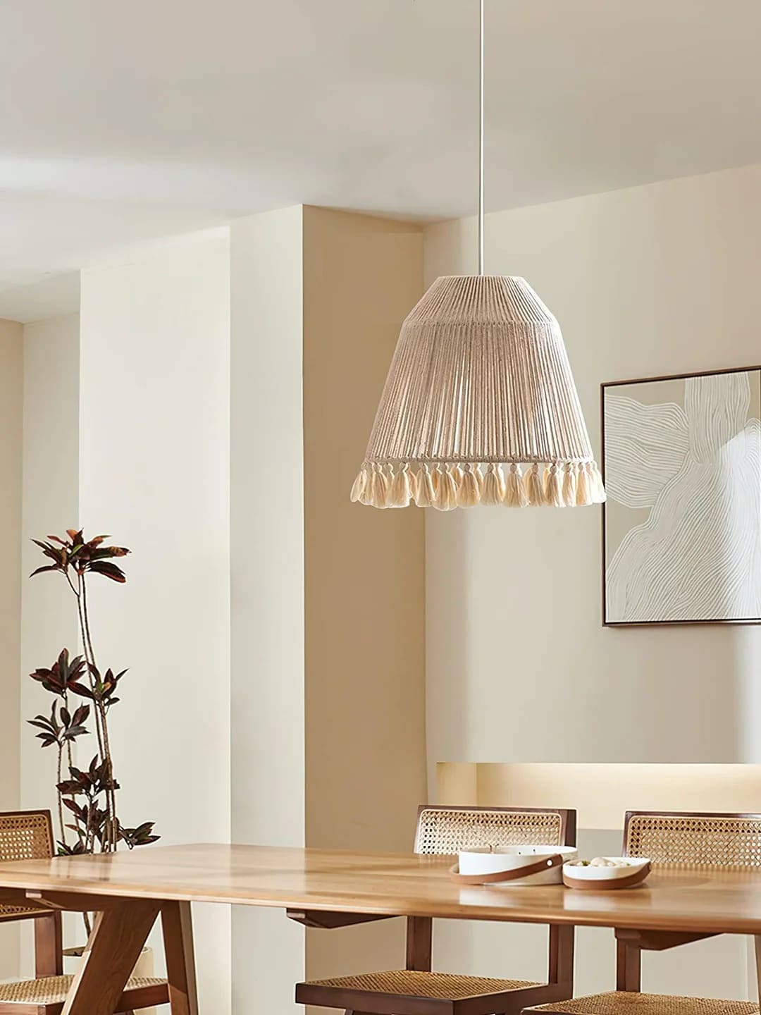 Natural Tassel Pendant Light for Stylish Decor