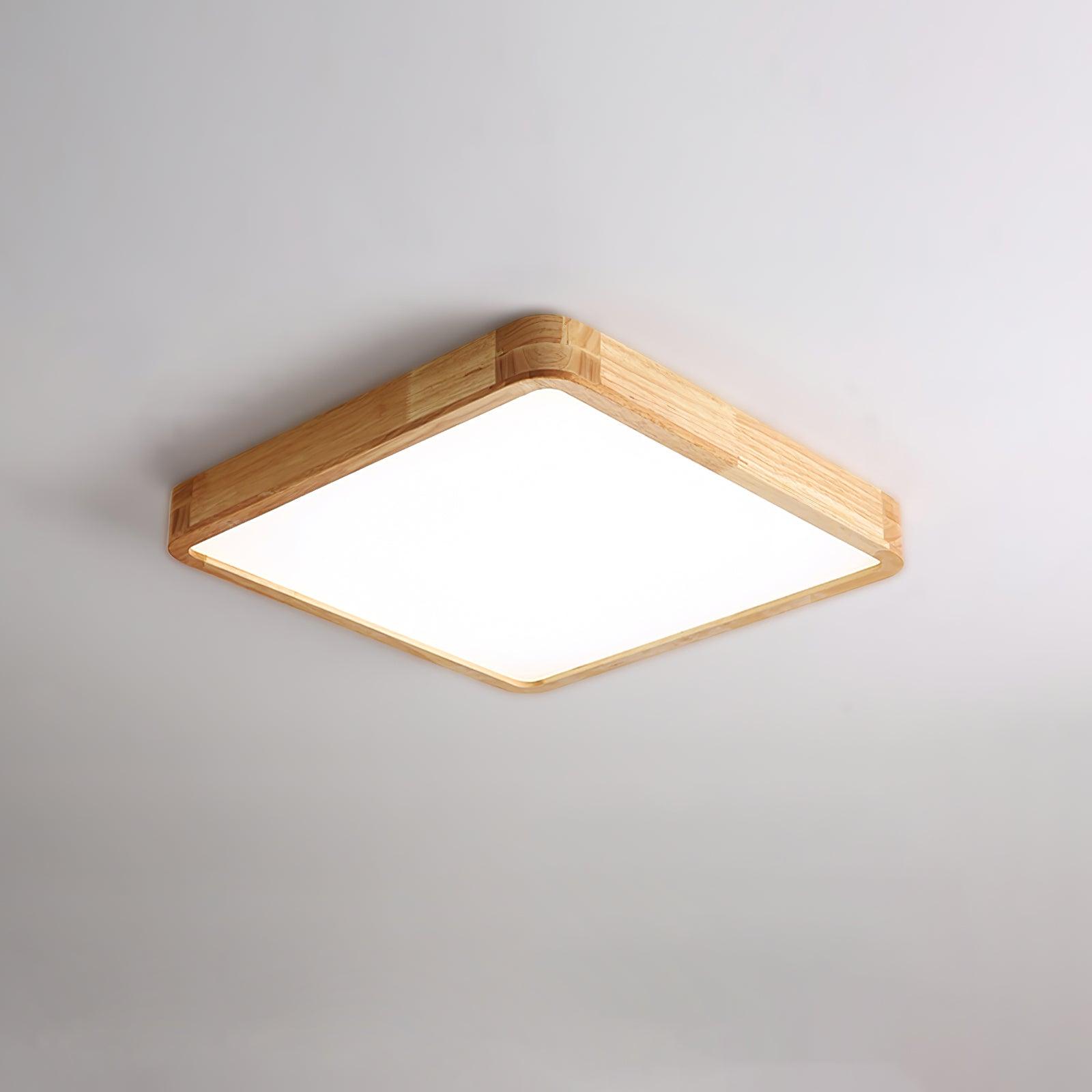 Natural Wood Ceiling Lamp – Stylish Geometric Shapes