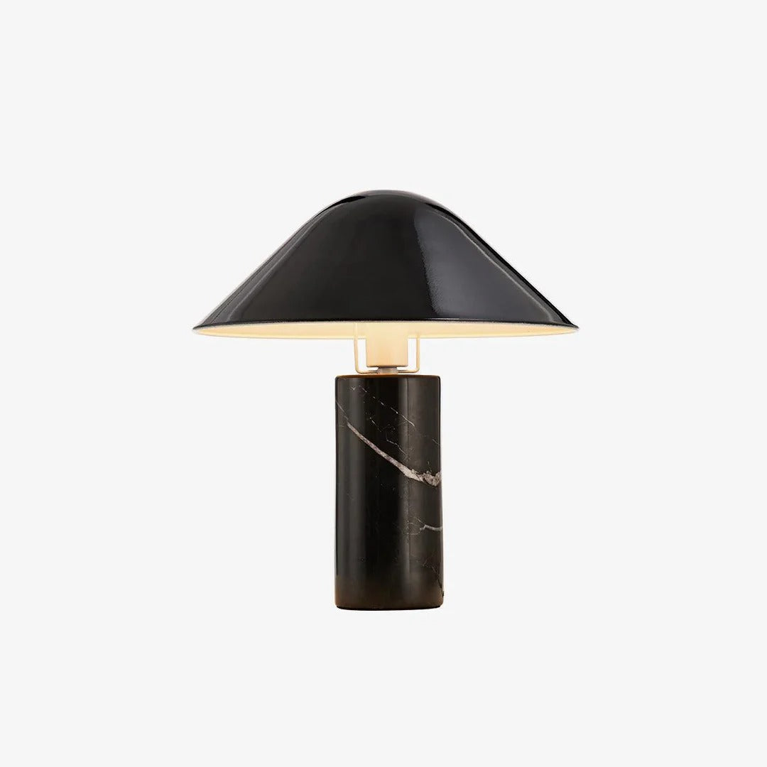 Minimalist conical table lamp with cylindrical base