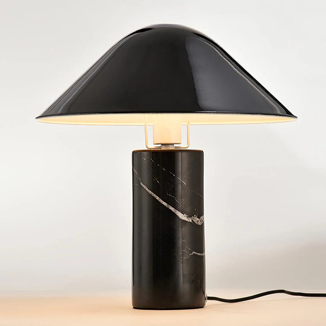 Minimalist conical table lamp with cylindrical base