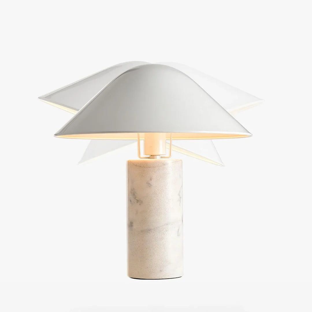 Minimalist conical table lamp with cylindrical base