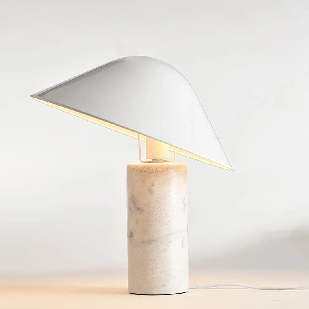 Minimalist conical table lamp with cylindrical base
