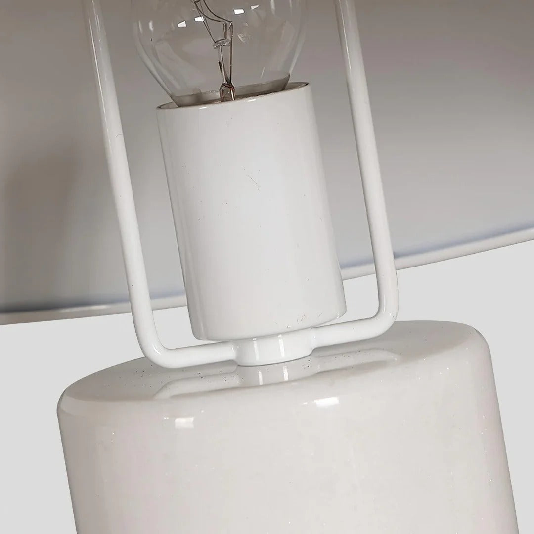 Minimalist conical table lamp with cylindrical base