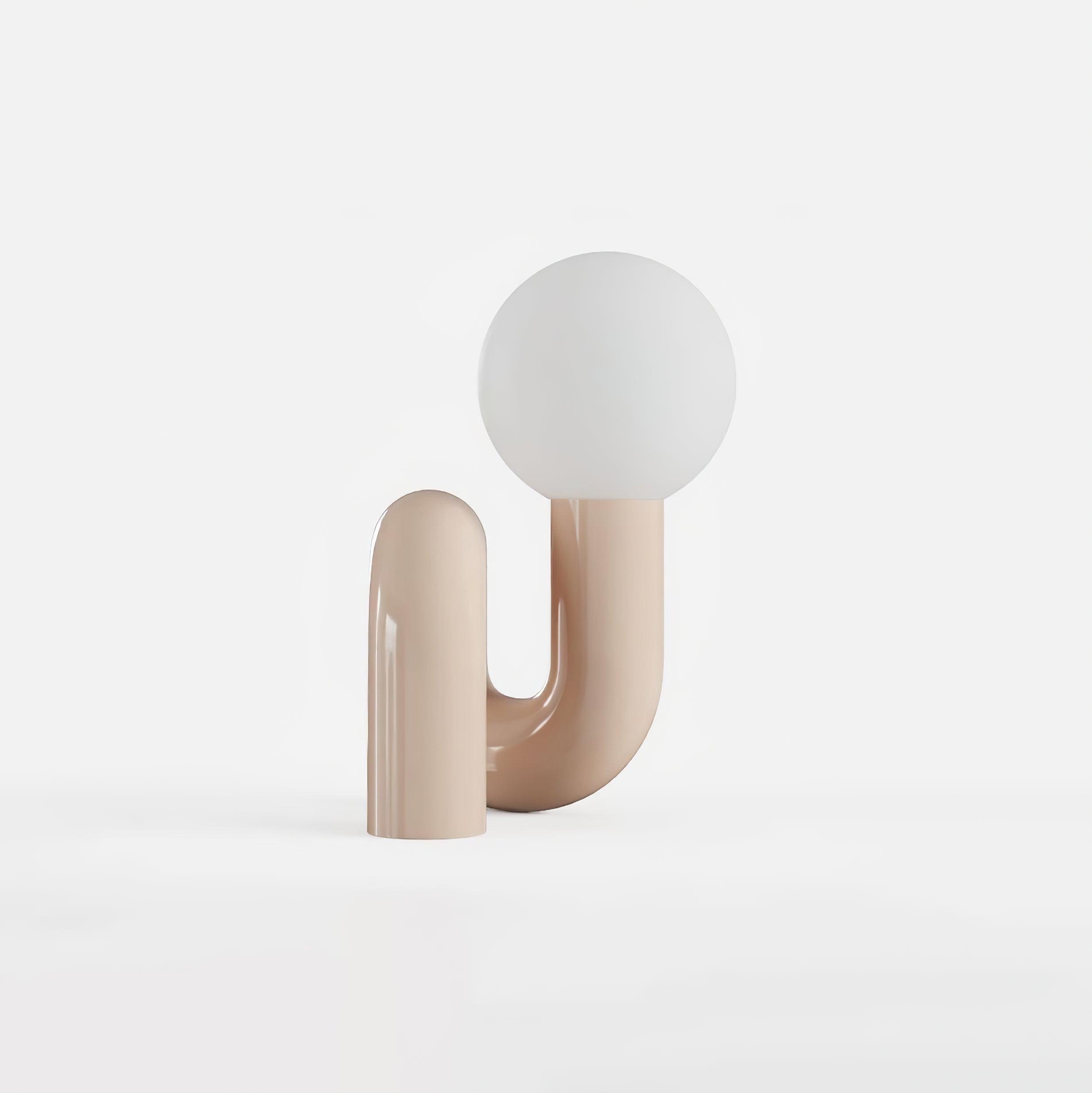 Contemporary Table Lamp with Voluminous N-Shaped Base