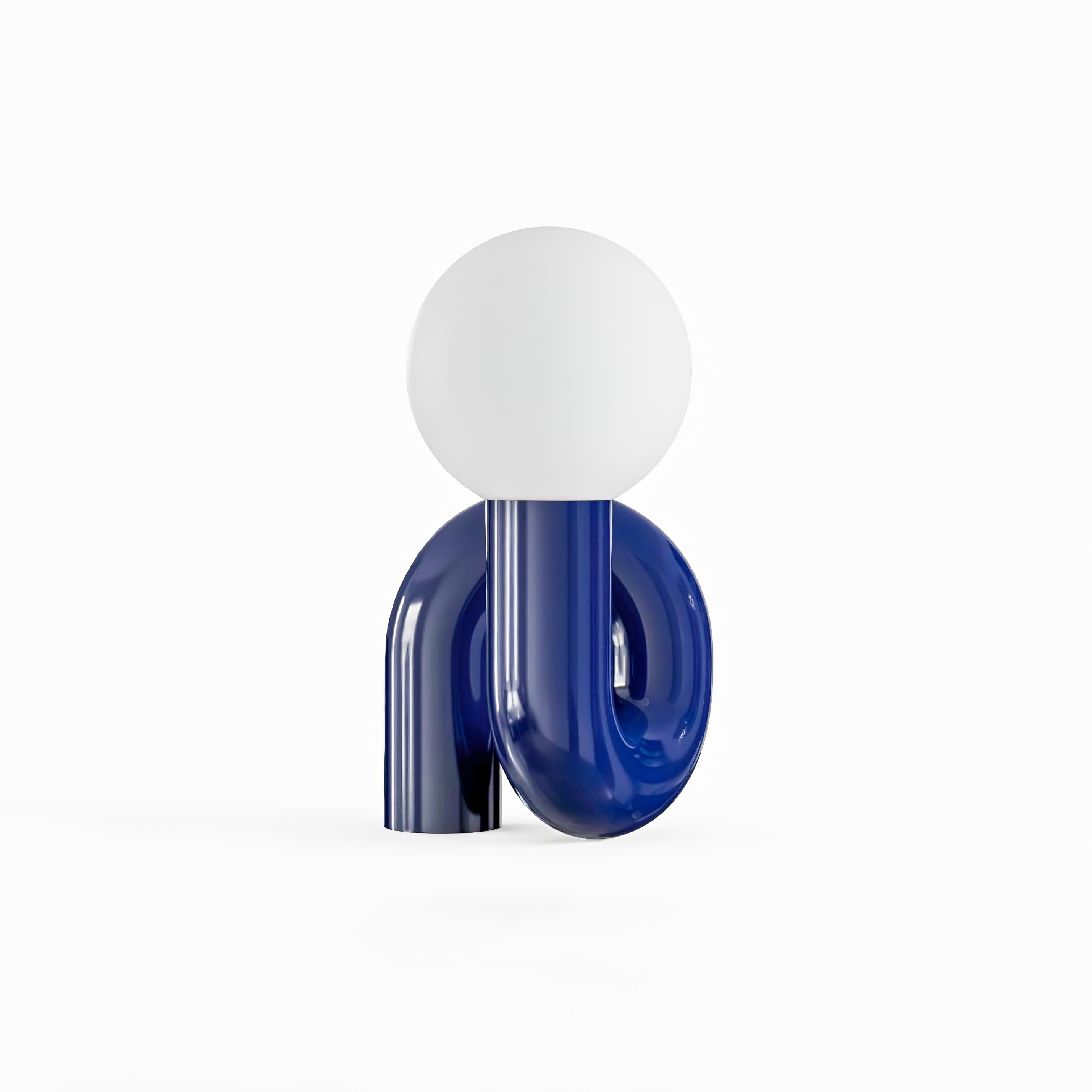 Contemporary Table Lamp with Voluminous N-Shaped Base