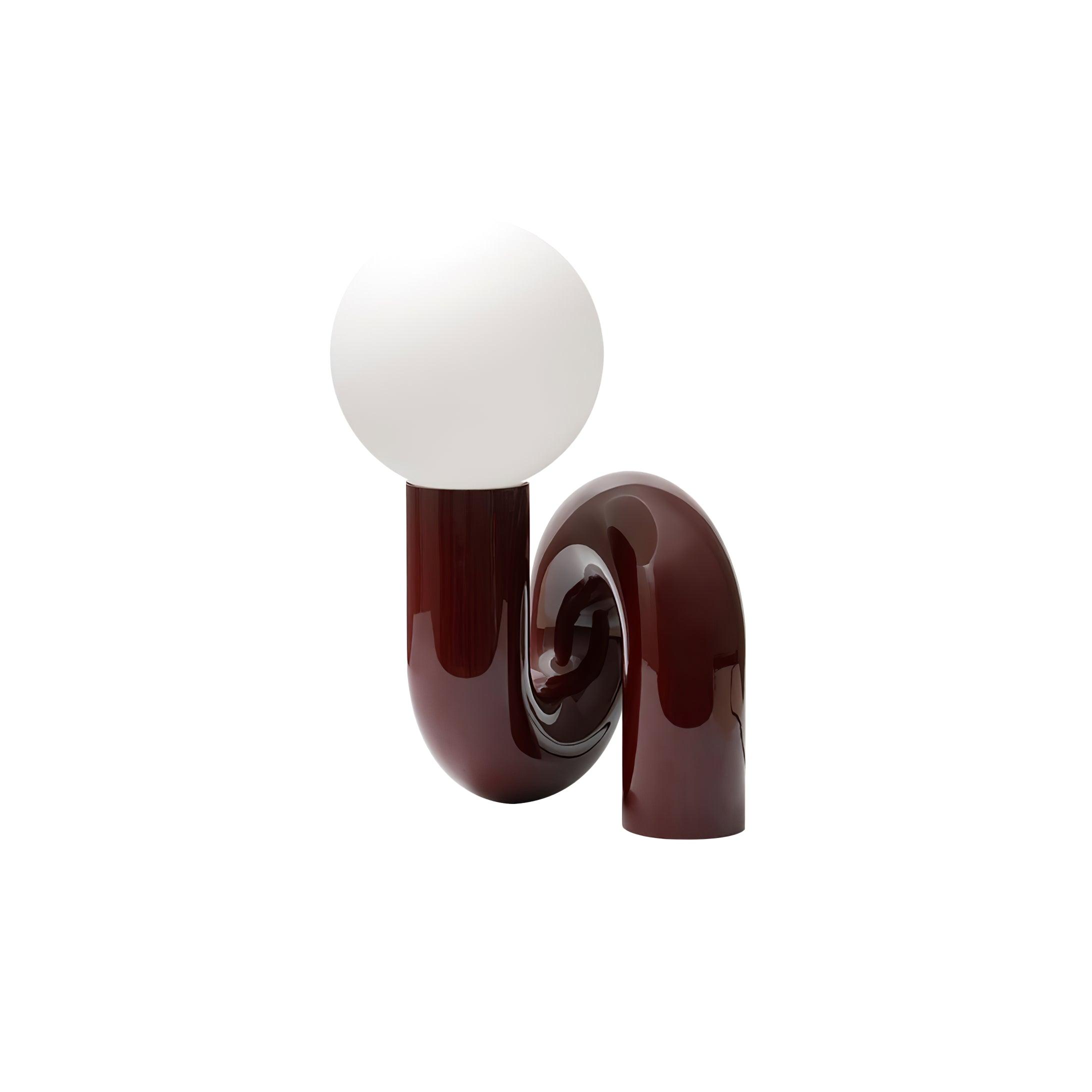 Contemporary Table Lamp with Voluminous N-Shaped Base