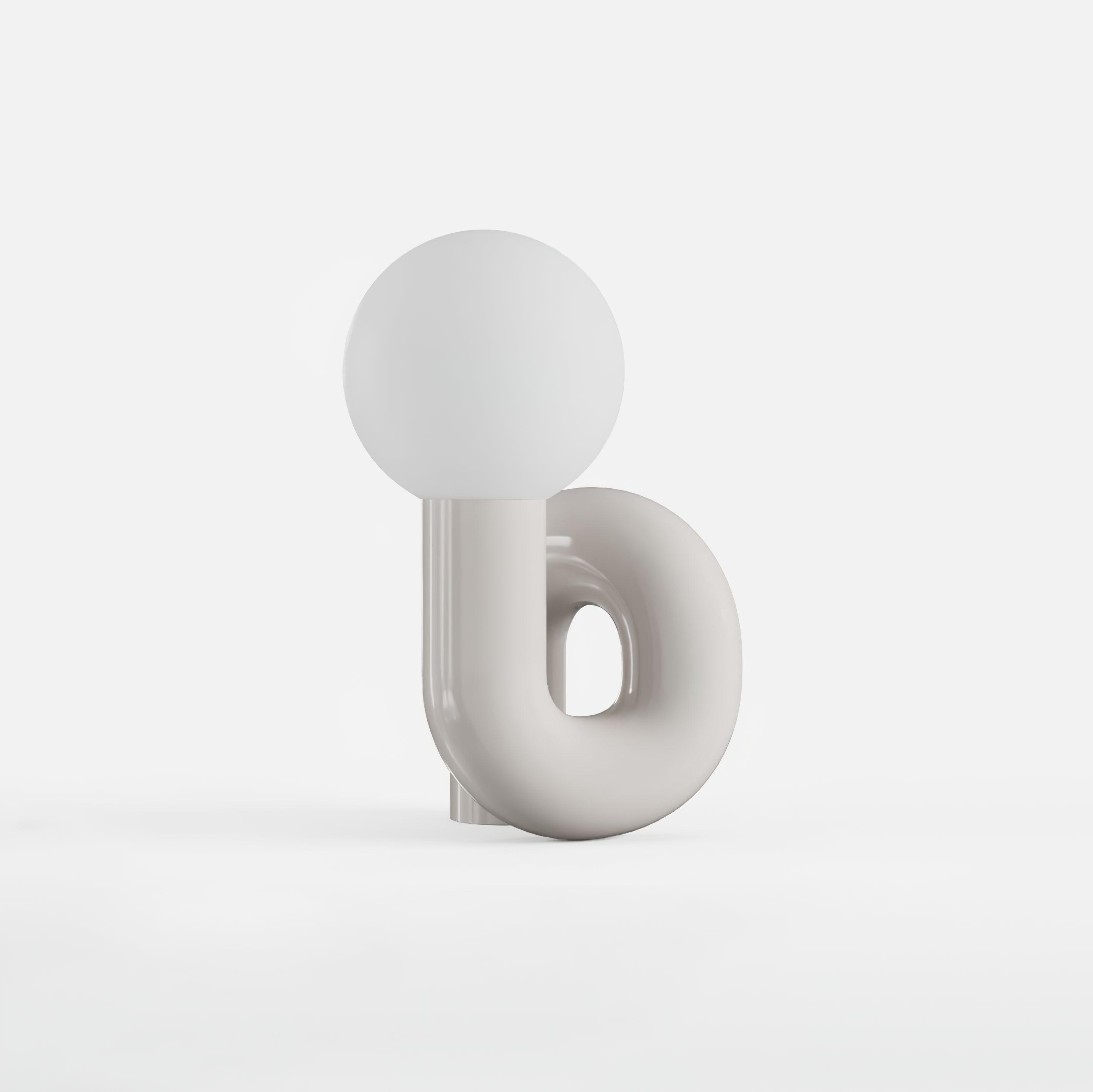 Contemporary Table Lamp with Voluminous N-Shaped Base