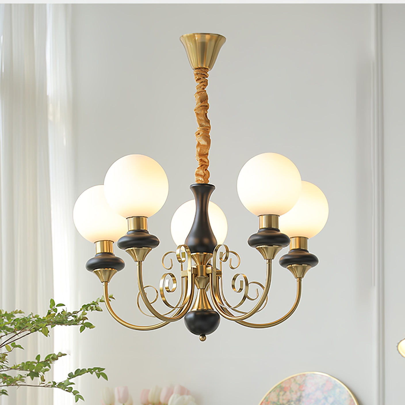 Onyx Glass Chandelier - Modern Elegance with Artful Accents