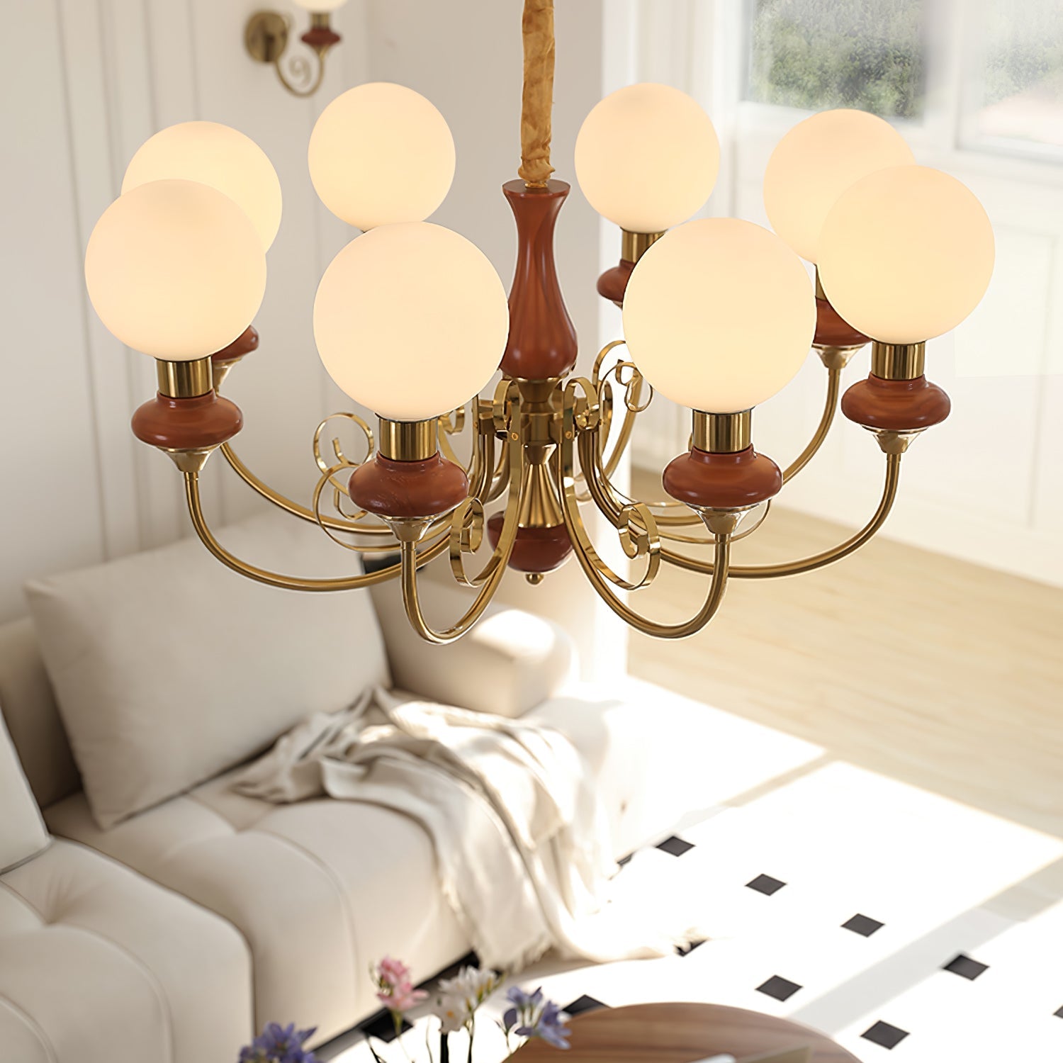 Onyx Glass Chandelier - Modern Elegance with Artful Accents