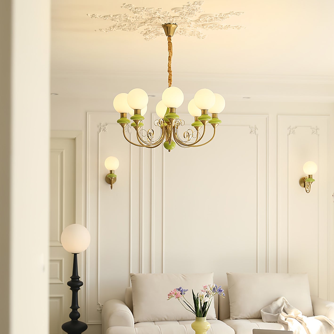 Onyx Glass Chandelier - Modern Elegance with Artful Accents