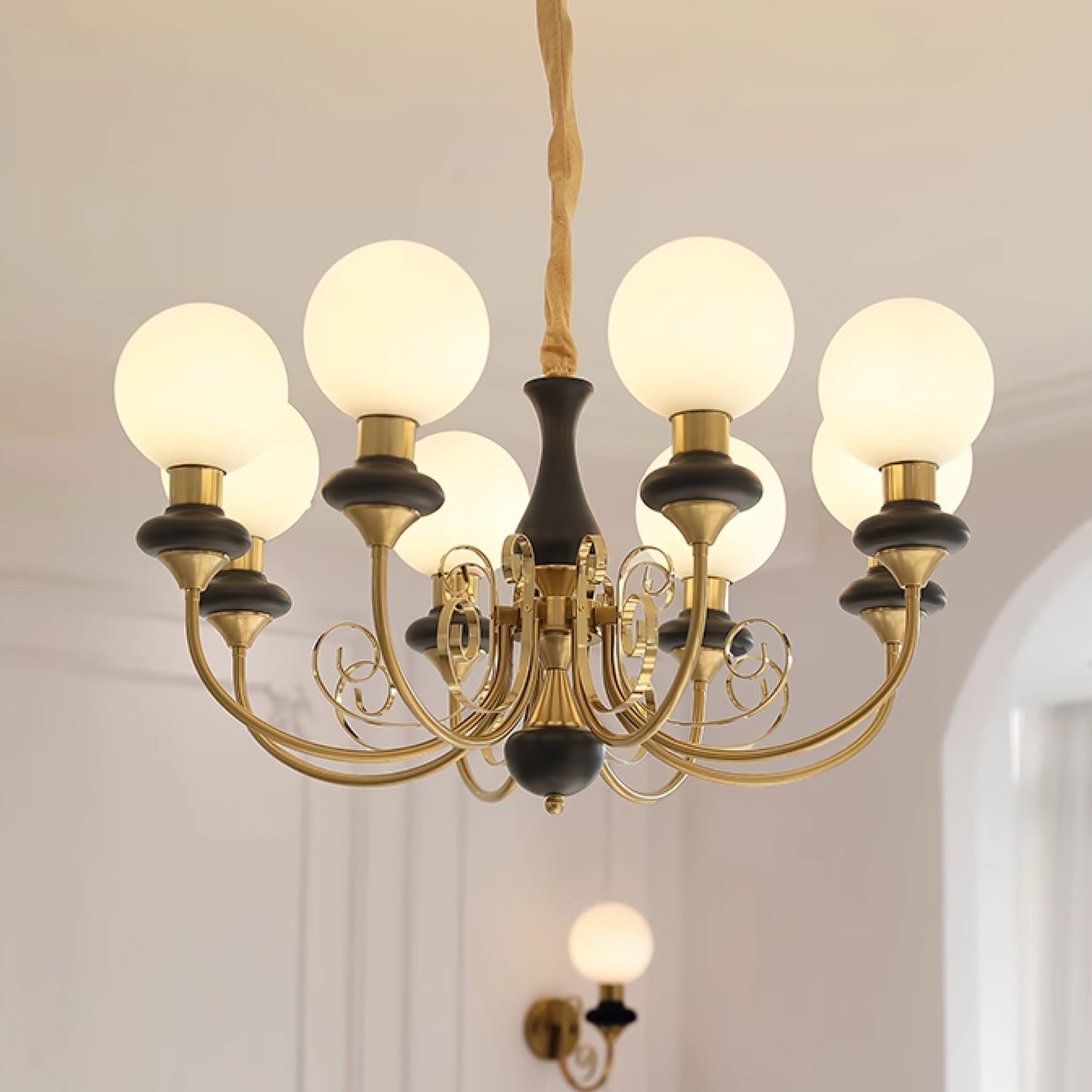 Onyx Glass Chandelier - Modern Elegance with Artful Accents