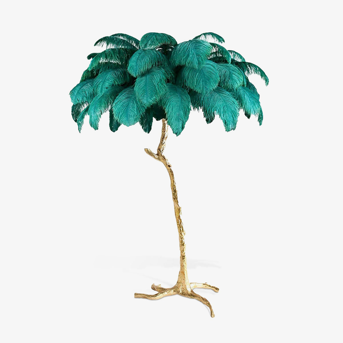 Ostrich Feather Floor Lamp – Tropical Glam Elegance